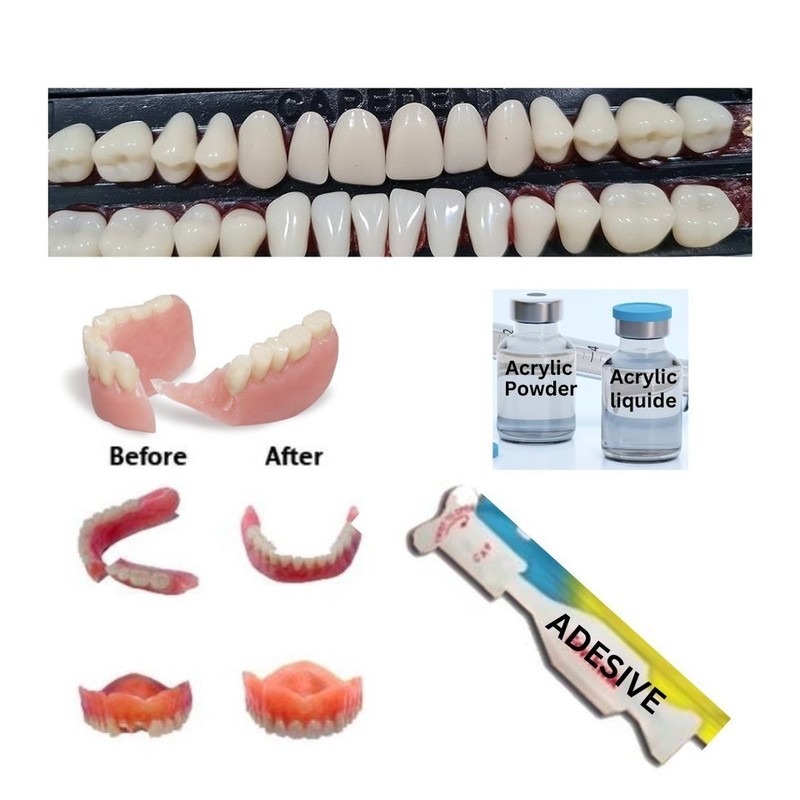 DIY Denture Kit Homemade Full Set False Teeth Dental Custom Dentures Repair Kit