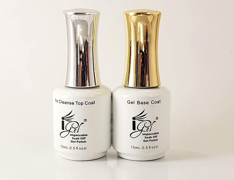 IGEL Impeccable Soak Off Gel No-Wipe Top Coat + Base Coat 0.5 oz Great Deal