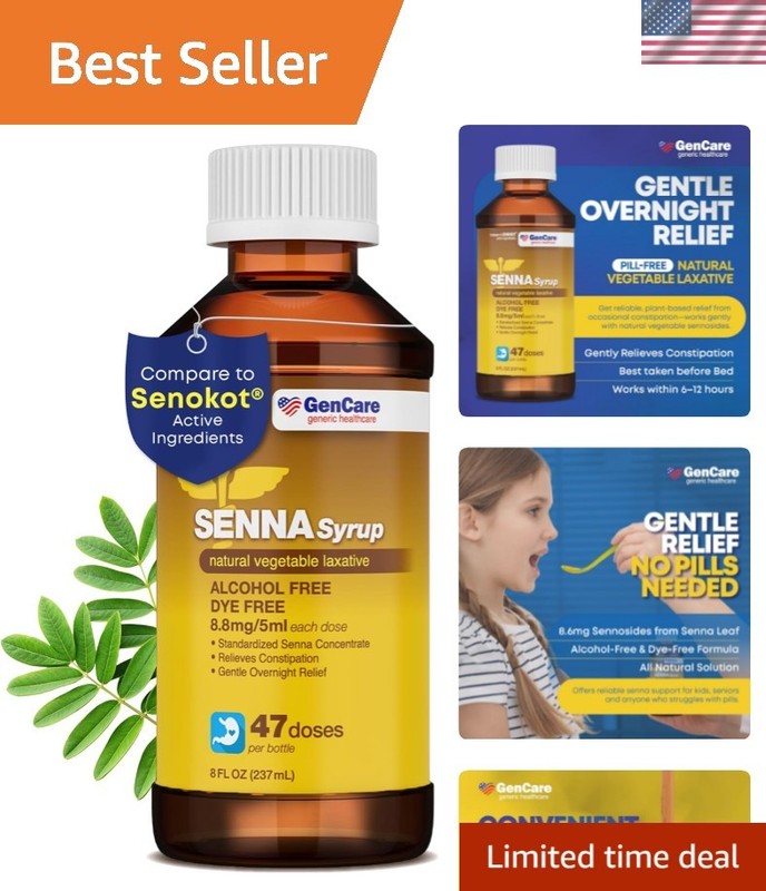 Senna Syrup Liquid Laxative 8 Fl Oz Bottle All Natural Vegetable Sennosides A…