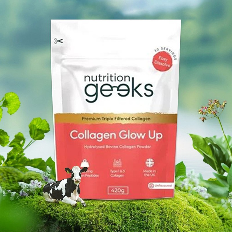 serving Nutrition geeks Collagen Glow Up Dust New & Improved 14000mg 420g 30