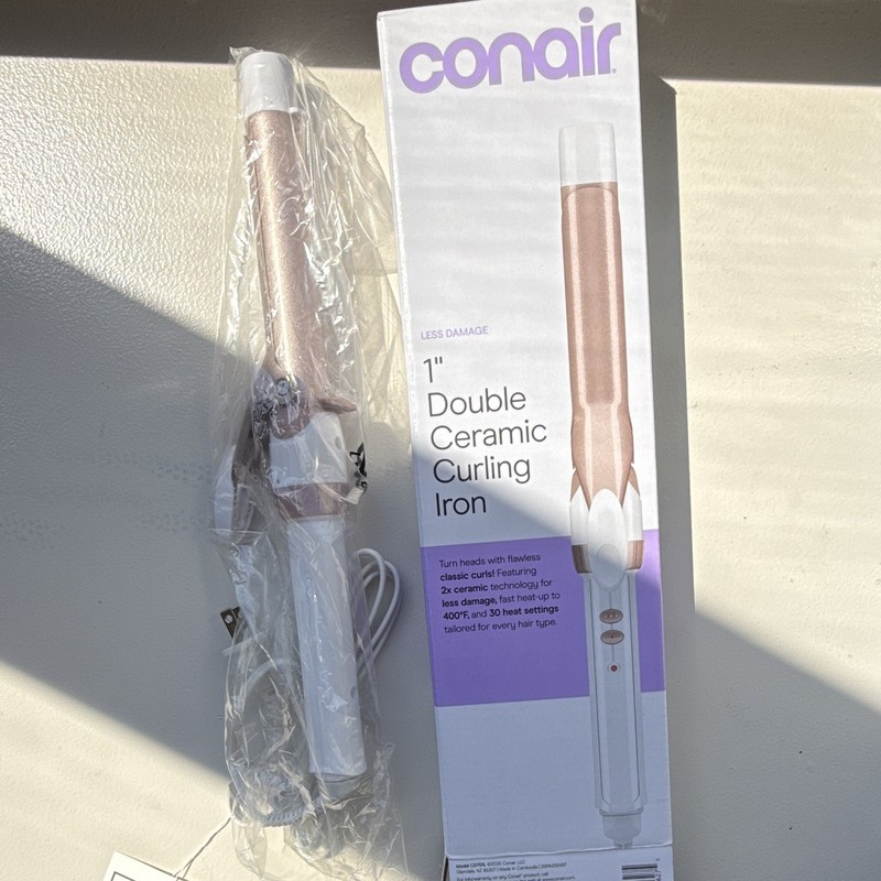 Conair Double Ceramic 1″ Curling Iron: All Hair Types NEW