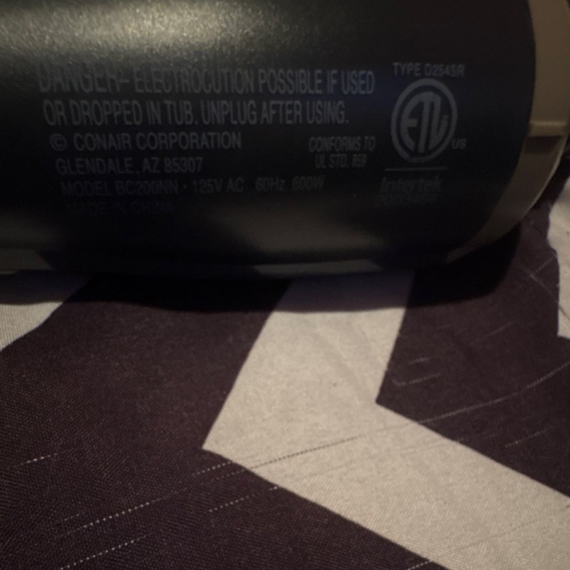Conair BC200NN Hot Air Brush Dryer 800W Black Electric Unisex gallery