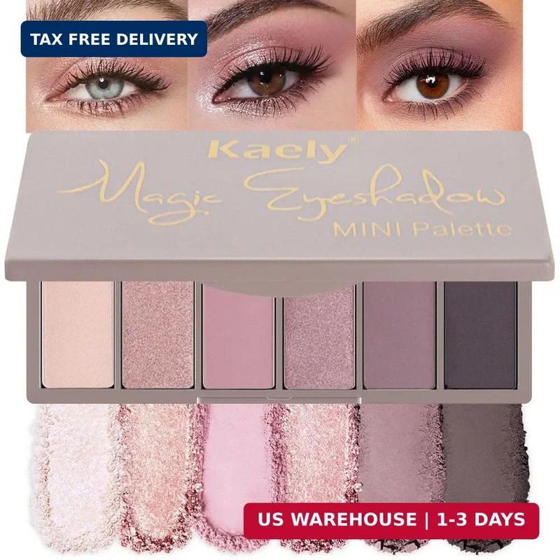 evpct 6 Colors Eye Shadow Palette Makeup for Older Women Green Eyes, Nude Pink M