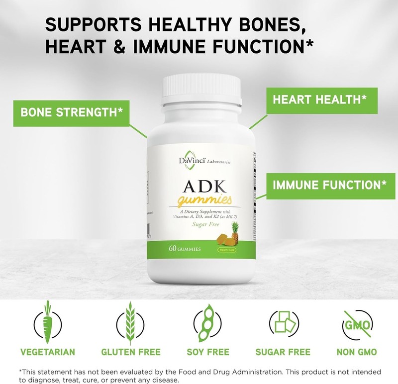 DAVINCI Labs ADK Gummies Vitamins A, D3 & MK-7 60 Gummies (30 Day Supply) gallery