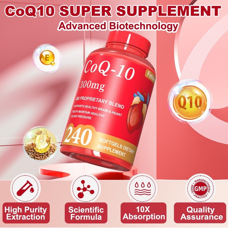 CoQ-10 300mg 240 Softgels Coq10 Co Q10 Coenzyme Heart Support NON GMO Free Ship gallery