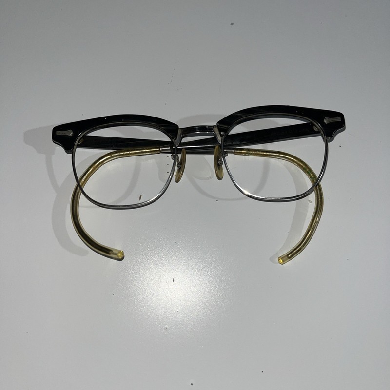 Shuron 6 1/2 Vtg 12k GF 46 Browline Eyeglass Frames Retro 22 M/M Cable Temple