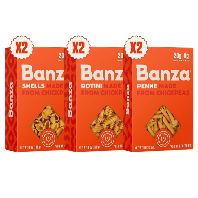 Gluten-Free Chickpea Pasta Variety Pack 20g Protein Lower Carb High Fiber High