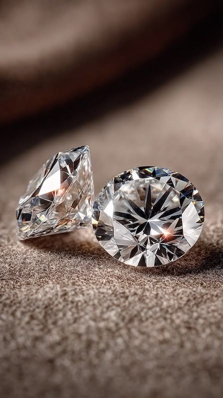 Pair Of Loose CVD Lab-Grown Diamond 4 Ct Round 10.4 mm Color D – Certified a2