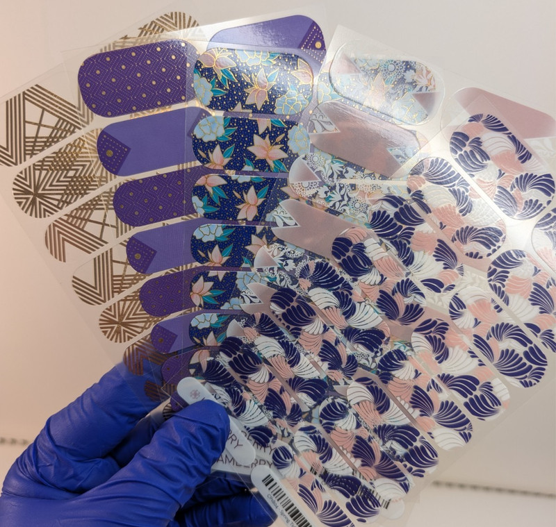Jamberry Nail Wraps Full Sheets – Fanciful Floral Art Deco Geometry – Lot of 5