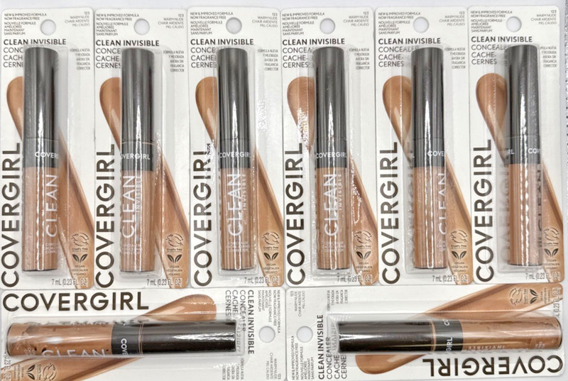 8x Covergirl Clean Invisible Concealer 123 Warm Nude .23 Fl Oz
