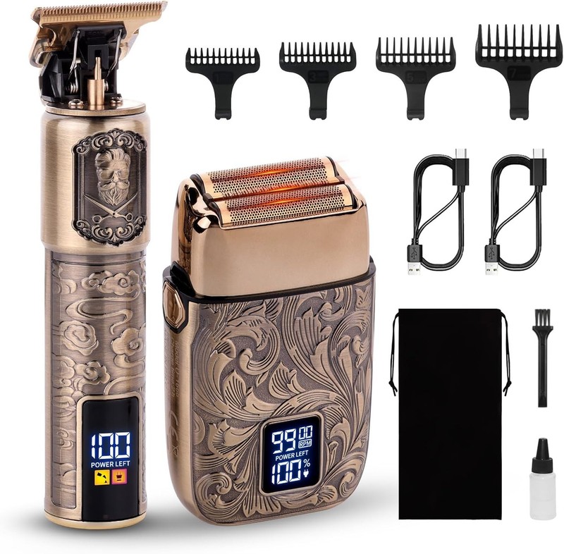Professional Foil Shaver and Beard Trimmer Kit for Men - Rechargeable & Portable gallery