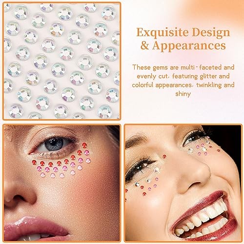 2700 PCS Face Gems Self-Adhesive Face Jewels for Makeup - 3/4/5 mm gallery