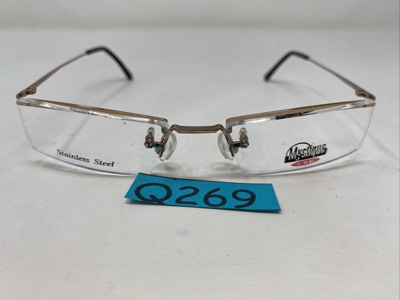 CSC MYSTIQUE 3006 NATURAL 51-18-140 LIGHT BROWN Half Rim Eyeglasses Frame Q269 gallery