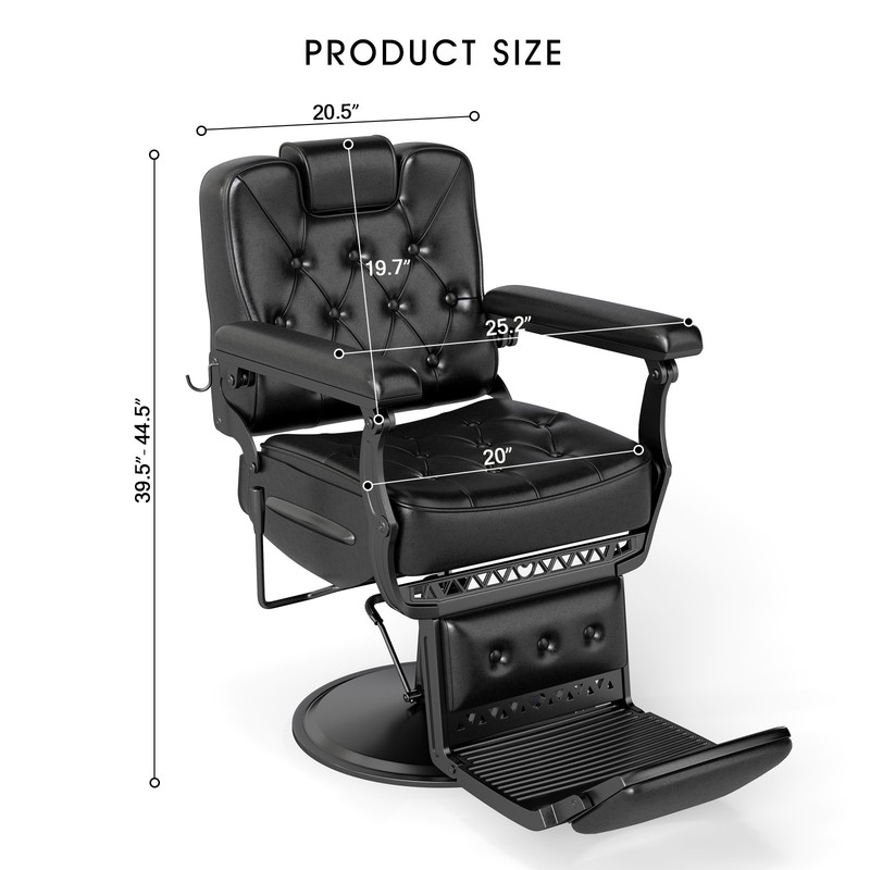 Vintage Black Heavy Duty Recline Barber Chair Hydraulic All Purpose Beauty Salon gallery