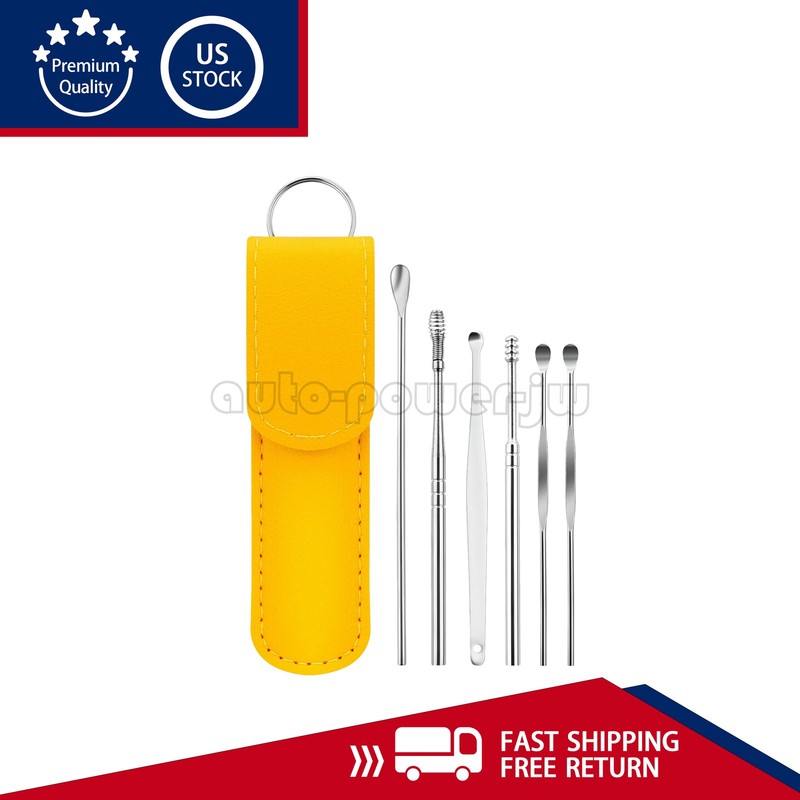 6PCS Ear Pick Cleaning Set Spiral Tool Spoon Ear Wax Remover Cleaner Curette Kit gallery