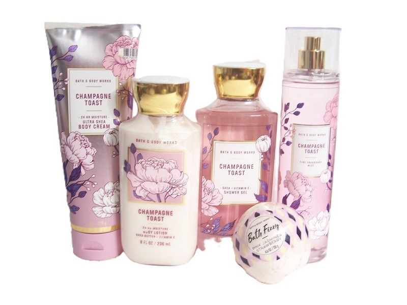 Bath & Body Works Champagne Toast Lotion, Gel, Mist, Shea Cream & Bath Fizzy