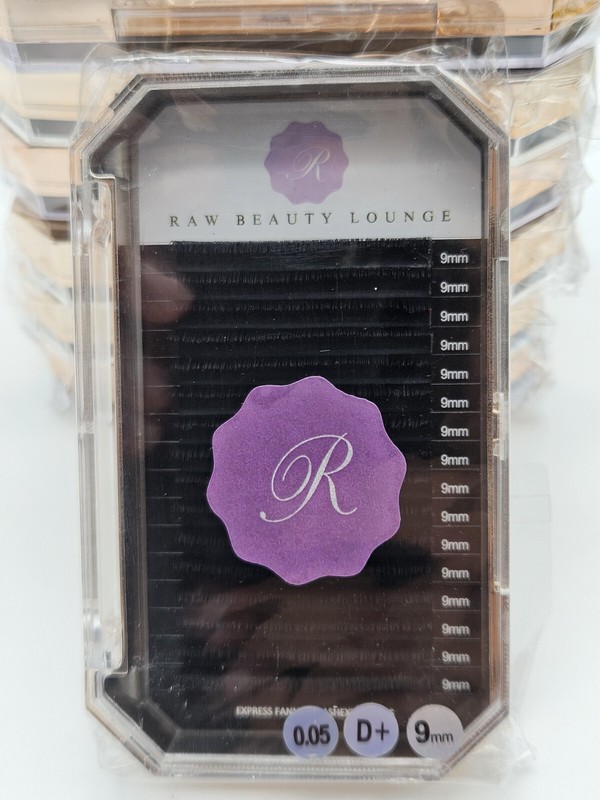 Eyelashes Express Fanning Extensions 0.05 D+ 9mm 16 Rows Raw Beauty Lounge NEW