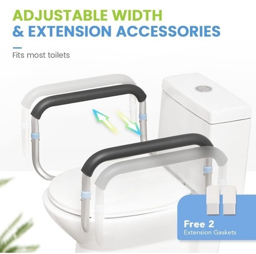 Medical Toilet Safety Rail - Adjustable Compact Support Frame With Hand Rails gallery