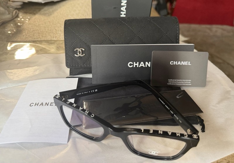 NEW CHANEL CH5417 Black Acetate Square w/Demo Lenses Eyeglasses 100% Authentic gallery