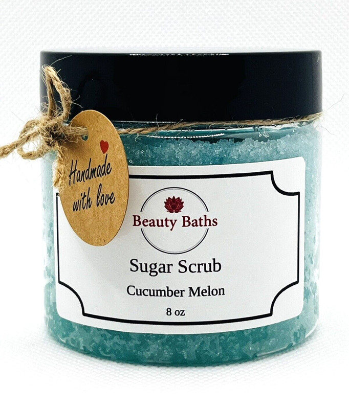 Cucumber Melon Sugar Scrub Exfoliating Body Scrub gift for her handmade scrub