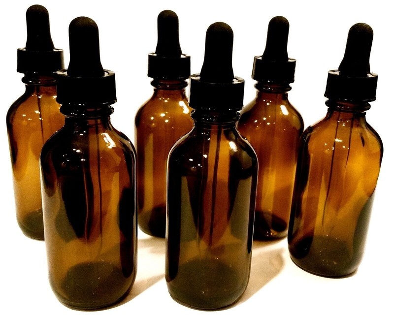 2oz Amber Glass Bottles for Essential Oils with Glass Eye Dropper – Pack of 14