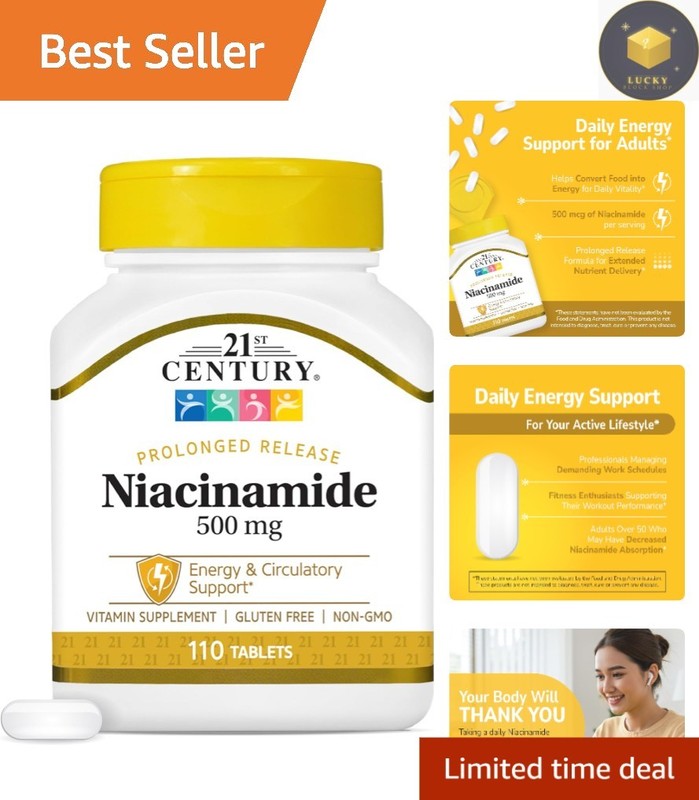 Prolonged Release Niacinamide 500 mg Tablets – 110 Count for Digestive Wellness