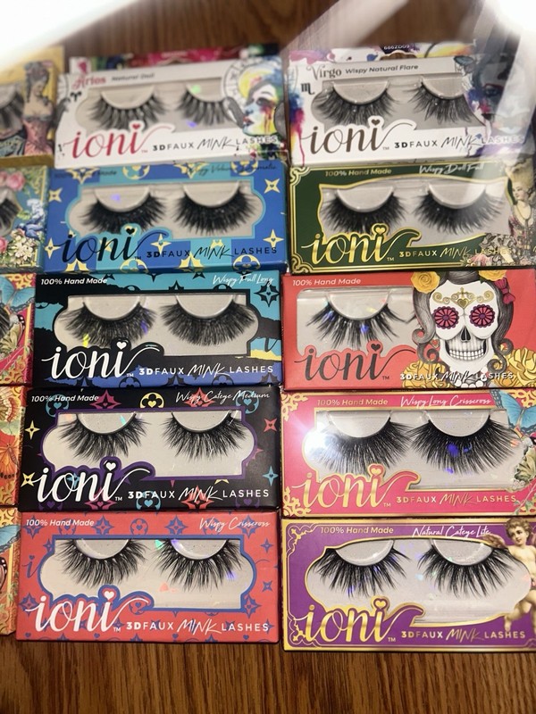25 pack ioni 3D Faux Mink Strip Eyelashes Lot Long Handmade Natural Full Volume gallery