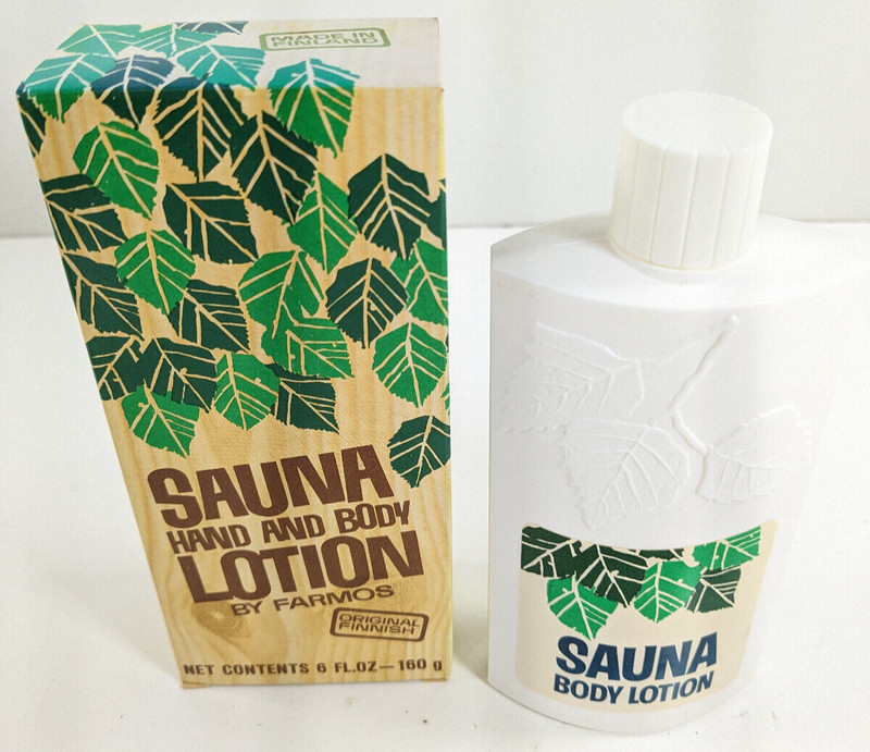 Vtg NEW 70’s FARMOS Birch Finnish Sauna Hand and Body Lotion 6 Oz