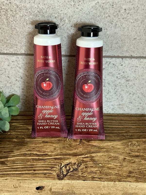 2 Bath And Body Works Champagne Apple & Honey Shea Butter Hand Cream 1Oz Travel