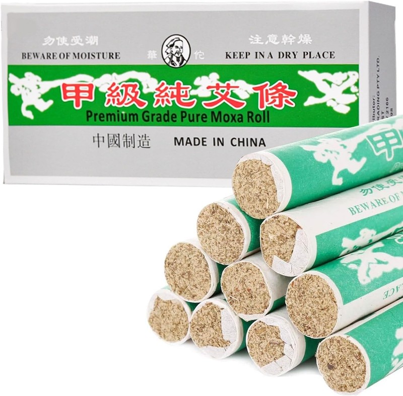 Natural Handmade Moxa Sticks - 10 Rolls for Acupoint Relief and Immunity Boost gallery
