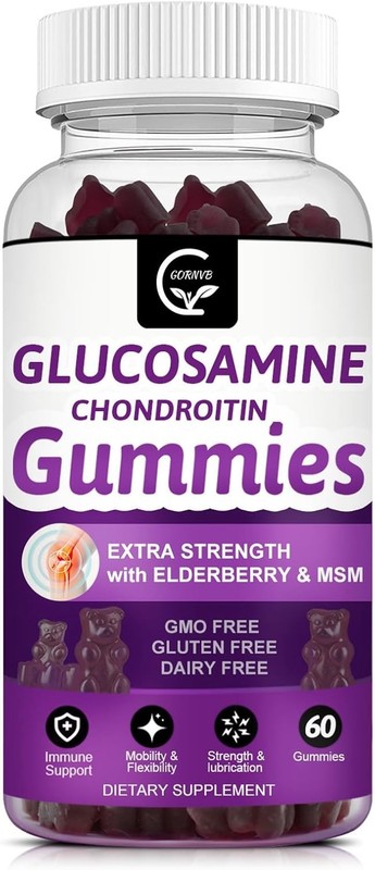 GORNVB Glucosamine Chondroitin Gummies with MSM Elderberry – Extra Strength …