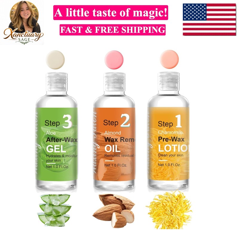 Mini Pre Wax Spray and After Wax Spray, Triple-bottle Set After Wax Care with…