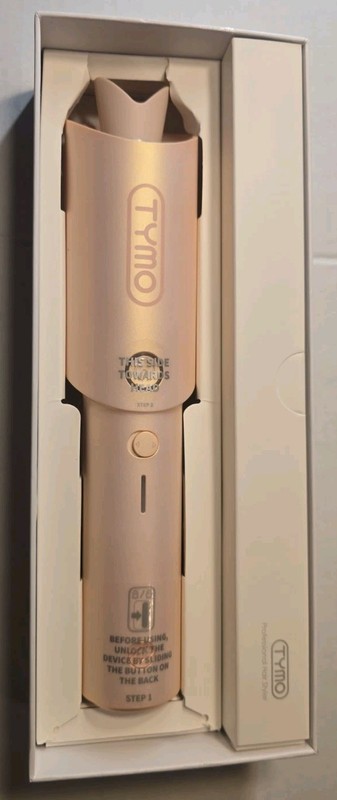 TYMO CURLGO Cordless Auto Curling Iron 1” Pink Rechargeable NEW Open Box gallery