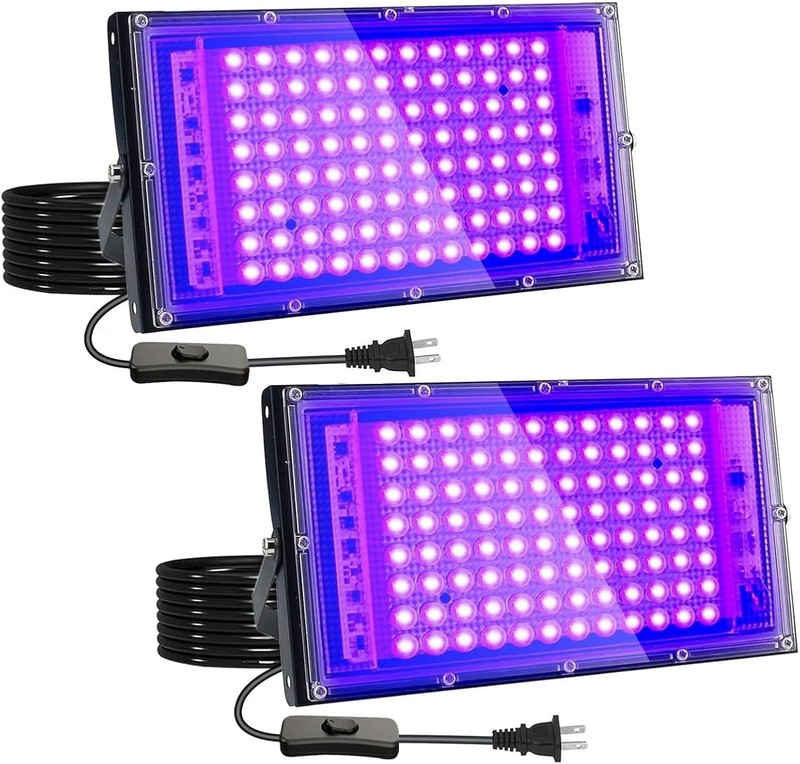 Powerful 100W UV Black Light Set - Waterproof for Halloween & Stage Shows gallery
