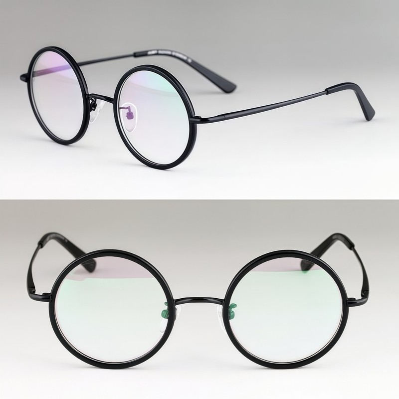 Retro Metal Round Eyeglasses Frames Fashion Small Frame Men Women Glasses