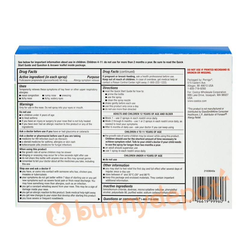 Kirkland Signature Aller-Flo 50mcg. Allergy Spray, 5 Bottles Fluticasone gallery