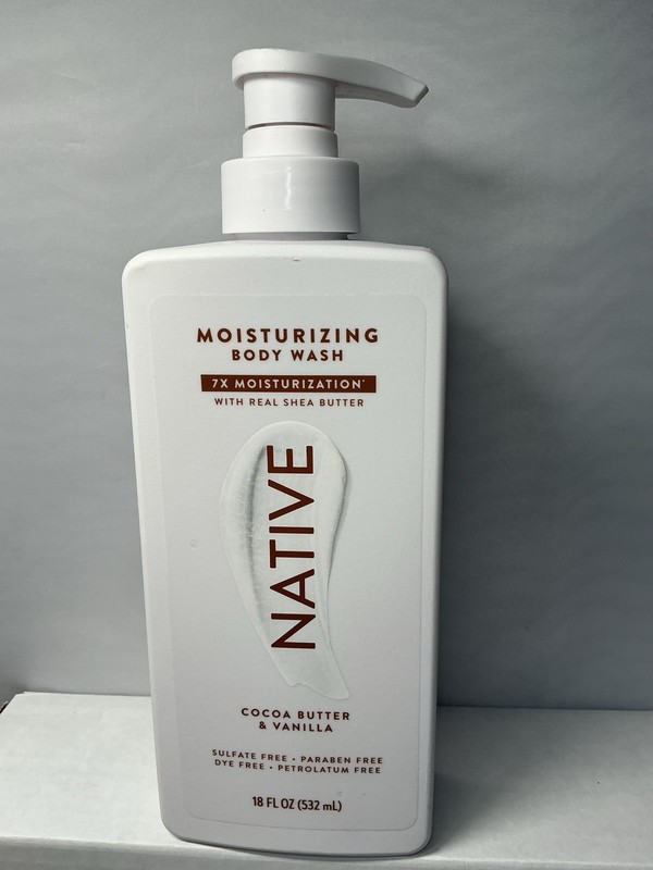 Native 24 Hour Moisturizing Body Wash Vanilla Coconut Soft Clean Skin 18 Fl Oz