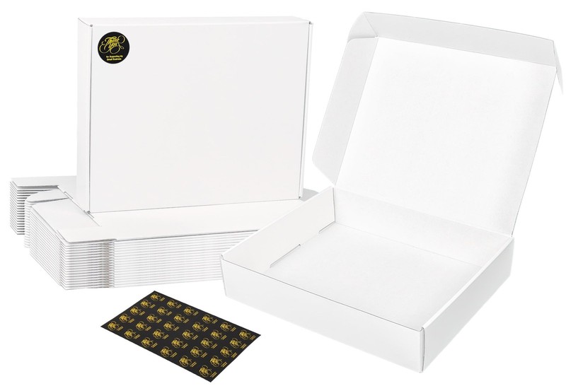 White Shipping Boxes Medium 10x8x2 Inches, 40 Pack Corrugated Cardboard Maile…