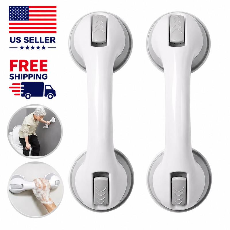 2 Pack Shower Grab Bar 12″ Shower Suction Bar Handle Bathroom Safety Grip Handle