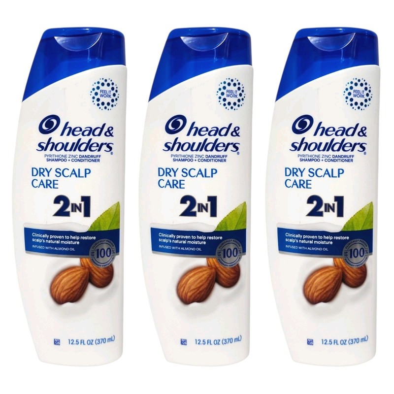 LOT 3 Head & Shoulders 2in1 Dandruff Shampoo Conditioner Dry Scalp Care 12.5 oz