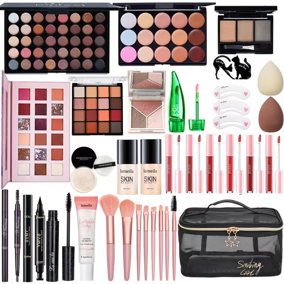 All In One Makeup Kit for Women Complete Makeup Set with Travel Bag