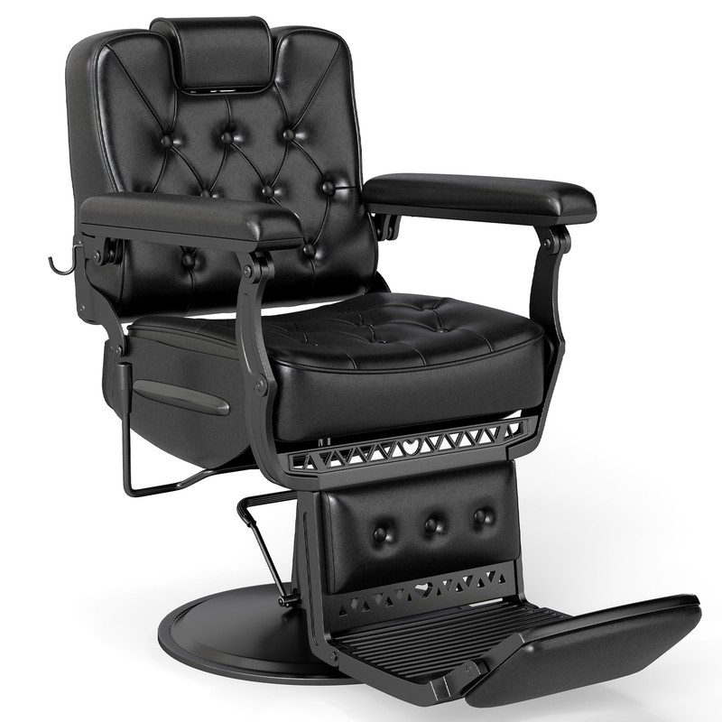 Vintage Black Heavy Duty Recline Barber Chair Hydraulic All Purpose Beauty Salon gallery