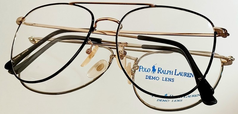 Vintage Polo eyeglasses Classic XIX 56-18 NEW Ralph Lauren Black metal AVIATOR