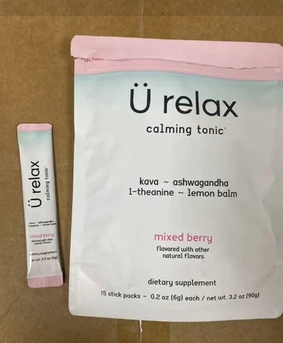 U Relax Calming Tonic- 15 Packets MIXED BERRY Flavor Relax Calming Drink