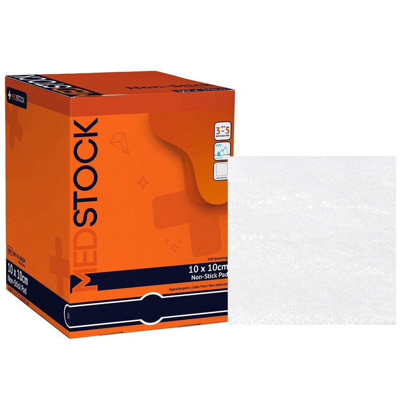 MEDSTOCK Non-Stick Pad – 4″ x 4″ (Box of 100)