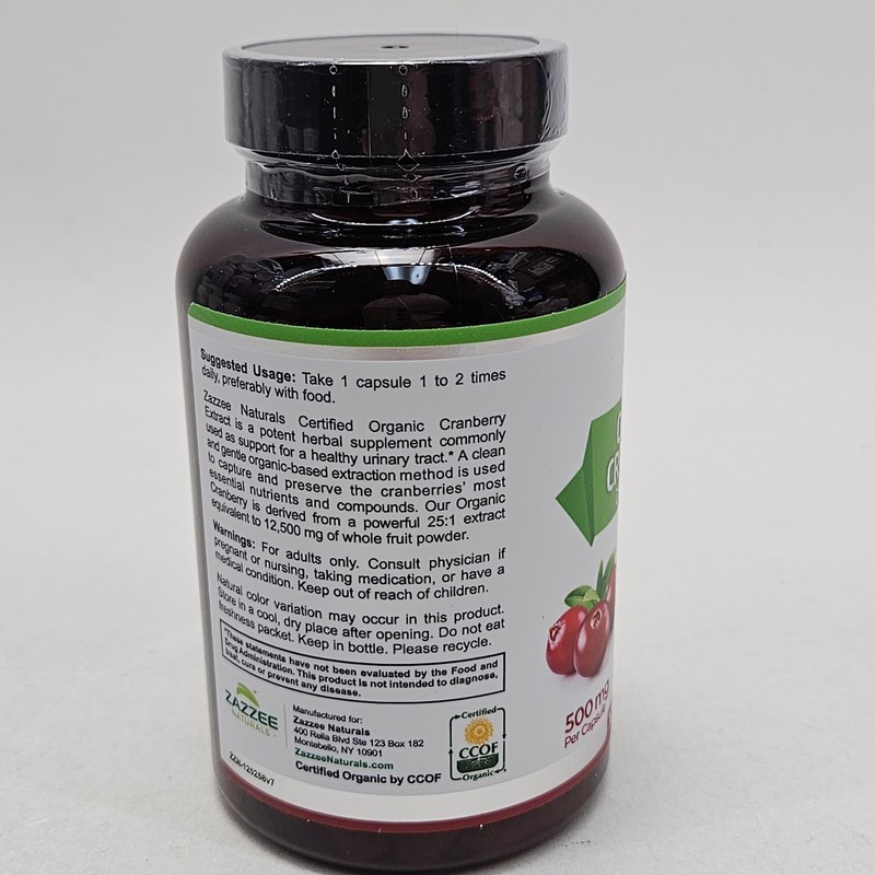 Cranberry Extract USDA Organic 12,500 mg Strength 100 Veggie Caps 25:1 Zazzee gallery