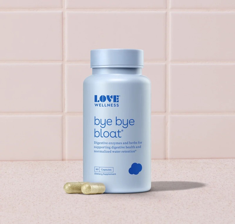 Love Wellness Bye Bye Bloat, Digestive Enzymes Supplement – 60 Capsules