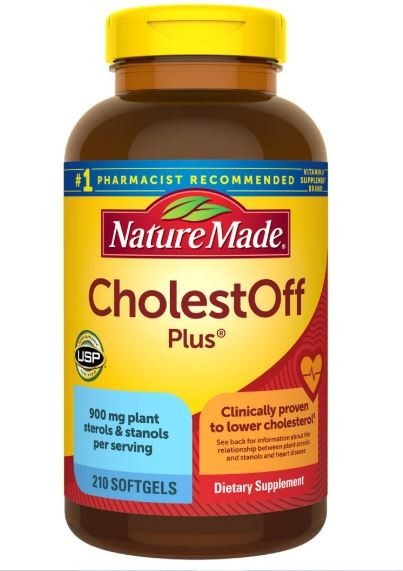 Nature Made CholestOff Plus 900 mg 210 Softgels Lower Cholesterol EXP 08/26