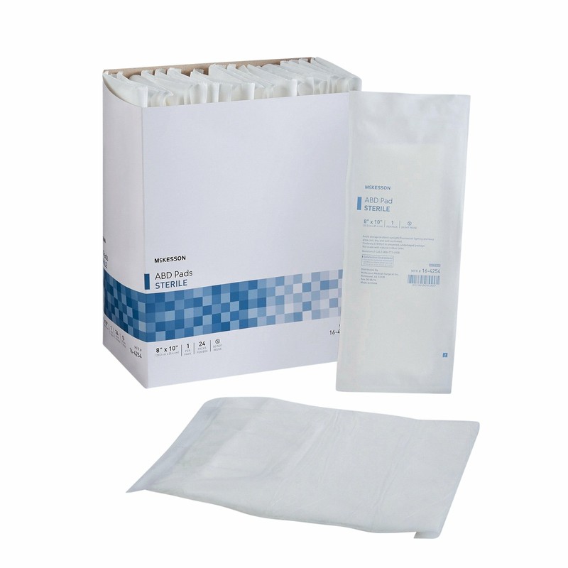 McKesson Abdominal ABD Pads Gauze Bandage Pads 8″ X 10″ Sterile 16-4254 96 Ct