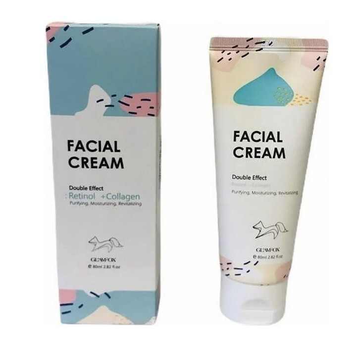 GlamFox DOUBLE EFFECT FACIAL CREAM Retinol Collagen Korea